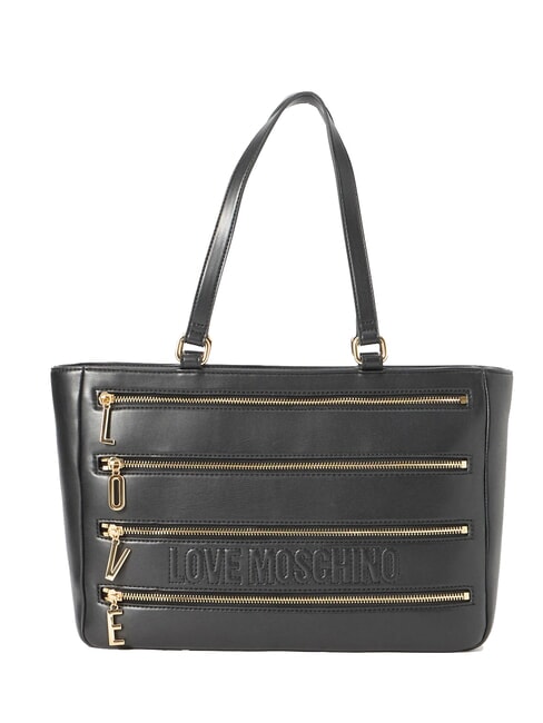 LOVE MOSCHINO ZIPLINE Schulter-Einkaufstasche Schwarz - Damentaschen