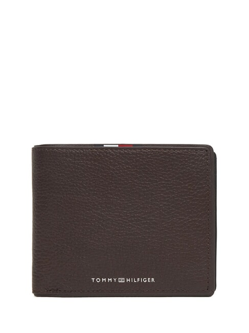 TOMMY HILFIGER TH CORP Kleine Lederbrieftasche Kaffeebohnen - Brieftaschen Herren