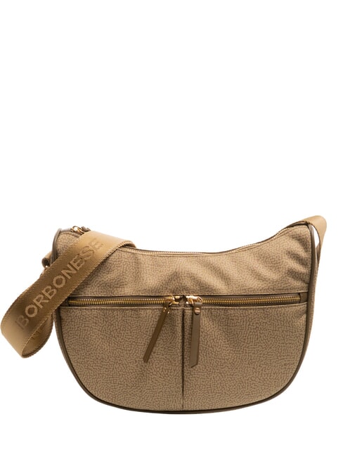 BORBONESE LUNA BAG M Flexos Zip Ölgrün - Damentaschen