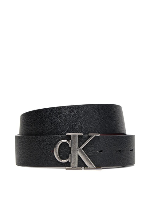 CALVIN KLEIN CK HARDWARE Doppelseitiger Gürtel schwarz/dekadente Schokolade - Gürtel