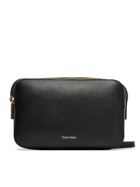 CALVIN KLEIN EMBOSSED LOGO Mini-Umhängetasche schwarz/geröstete Kokosnuss - Damentaschen