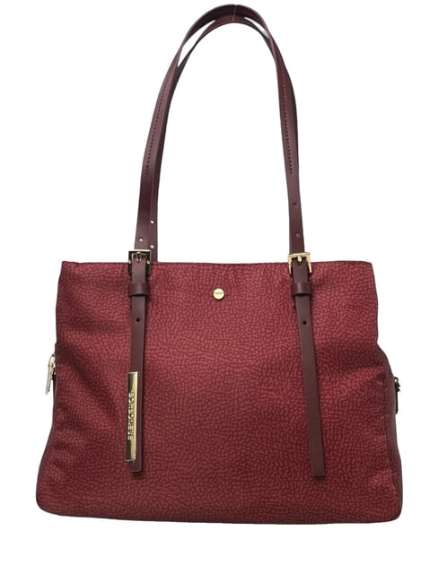 BORBONESE L'ECOLE NYLON Schultershopper, mit Schultergurt Merlot - Damentaschen