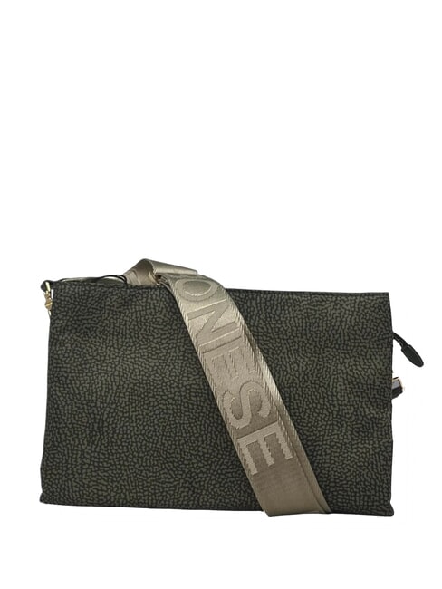 BORBONESE L'ECOLE NYLON Umhängetasche mit drei Fächern Lorbeer - Damentaschen