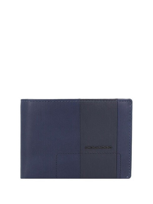 PIQUADRO FINN Mittelgroße Lederbrieftasche Blau - Brieftaschen Herren