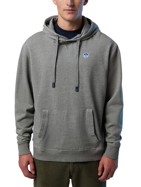 NORTH SAILS ROUND LOGO Baumwoll-Hoodie mittelgraue Melange - Sweatshirts Herren