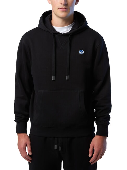 NORTH SAILS ROUND LOGO Baumwoll-Hoodie Schwarz - Sweatshirts Herren