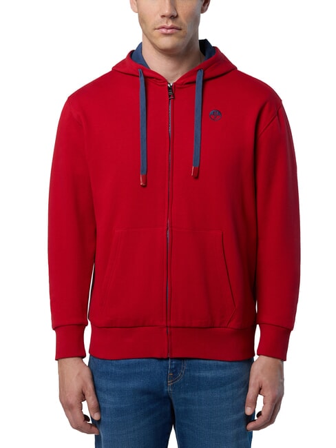 NORTH SAILS LOGO Kapuzenjacke mit durchgehendem Reißverschluss rote Lava - Sweatshirts Herren