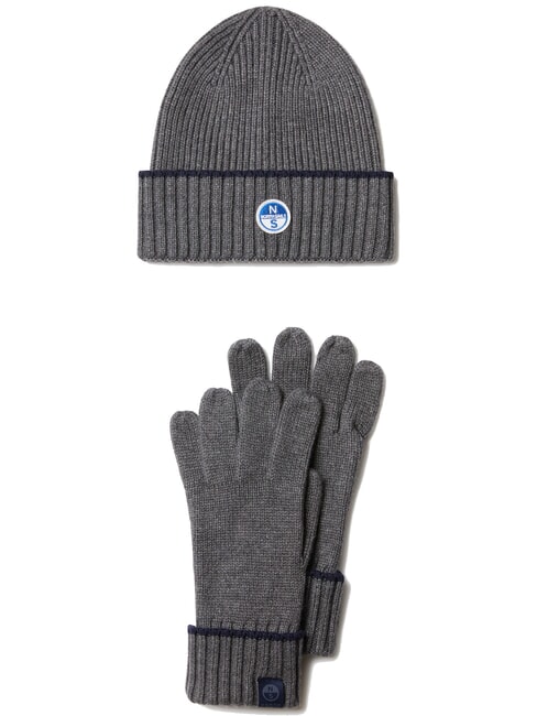 NORTH SAILS N/S Geschenkset mit Schal und Mütze mittelgraue Melange - Mützen/Hüte