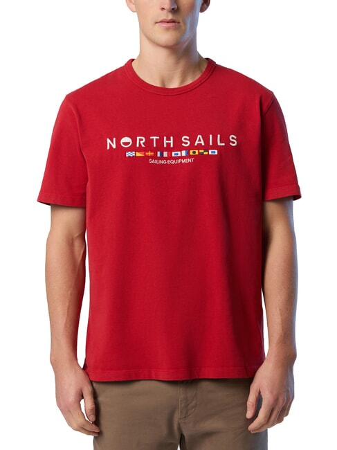 NORTH SAILS PRINT Baumwoll-T-Shirt rote Lava - Herren-T-Shirts