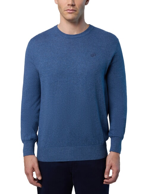 NORTH SAILS N|S Pullover mit Rundhalsausschnitt blau meliert Denim - Herrenpullover