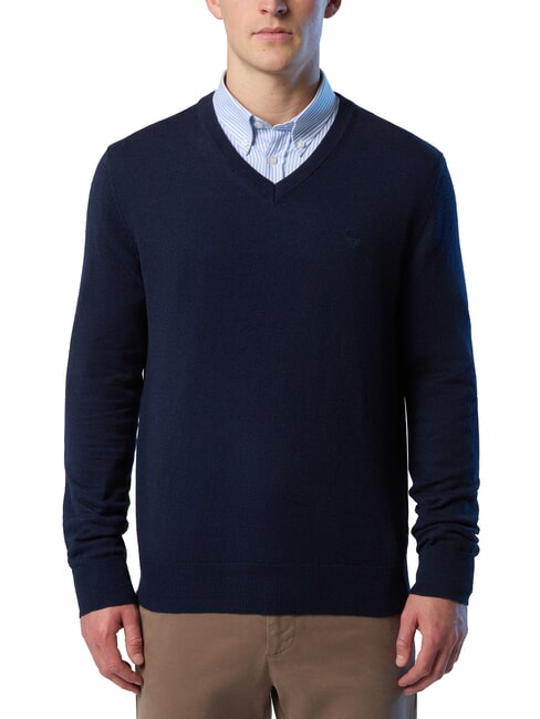NORTH SAILS N|S Pullover mit V-Ausschnitt Navy blau - Herrenpullover