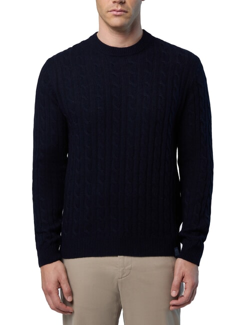 NORTH SAILS N|S Pullover mit Rundhalsausschnitt und Zopfmuster Navy blau - Herrenpullover
