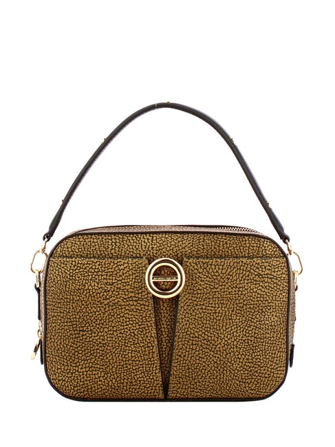 BORBONESE TULIP Mini-Handtasche mit Schultergurt natur op / schwarz - Damentaschen