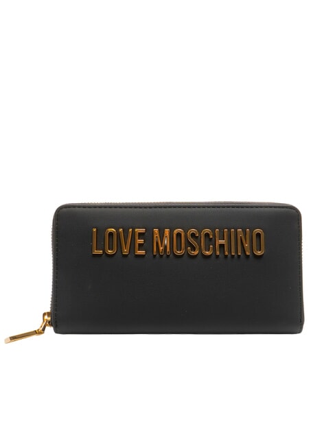 LOVE MOSCHINO BOLD LOVE Große Geldbörse mit Rundum-Reißverschluss Schwarz - Brieftaschen Damen