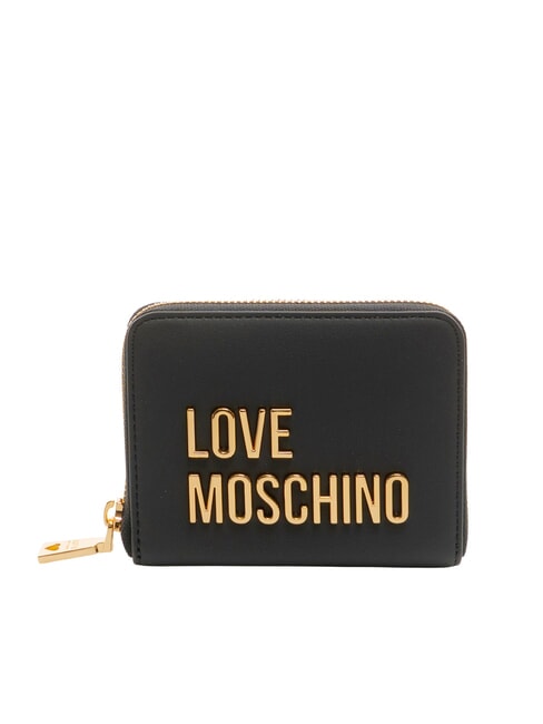 LOVE MOSCHINO BOLD LOVE Kompakte Geldbörse mit Rundum-Reißverschluss Schwarz - Brieftaschen Damen