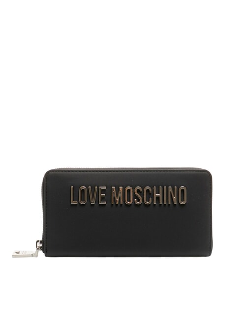 LOVE MOSCHINO BOLD LOVE Große Geldbörse mit Rundum-Reißverschluss Schwarz Schwarz - Brieftaschen Damen