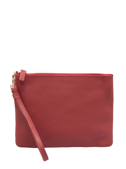 TIMBERLAND SMALL Kleine Clutch aus Leder mit Handgelenksriemen Rot - Damentaschen