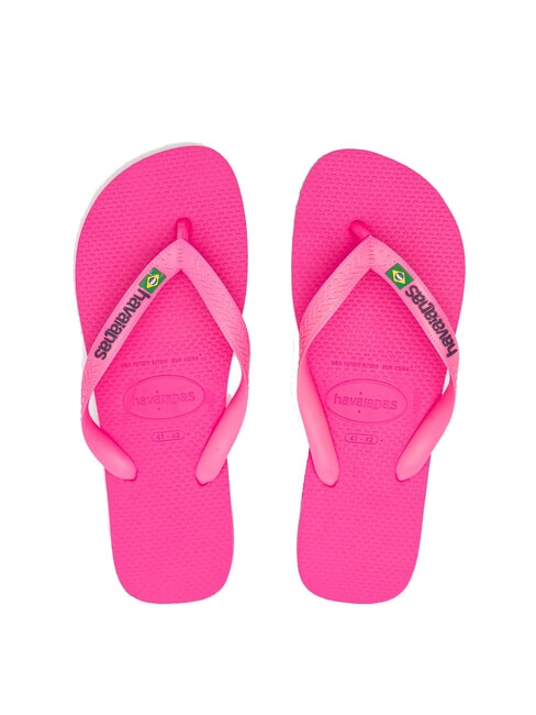 HAVAIANAS  BRASILIEN-LOGO-Flip-Flops rosa Flussmittel/rosa Flussmittel - Schuhe Unisex