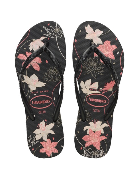 HAVAIANAS SLIM ORGANIC Flip-Flops schwarz/dunkelasche/hellrosa - Damenschuhe