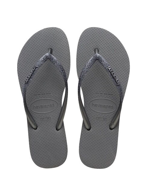 HAVAIANAS SLIM GLITTER II Flip-Flops grau/graphit - Damenschuhe