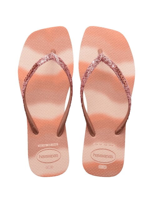 HAVAIANAS STYLESLIM SQUARE GLITTER Quadratische Flip-Flops Ballett stieg - Damenschuhe
