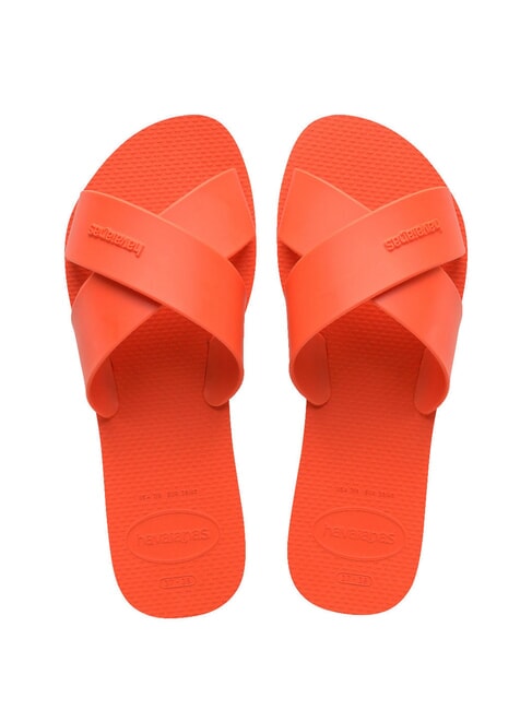 HAVAIANAS AQUA Slipper mit Kreuzband Sonnenuntergangsorange - Damenschuhe