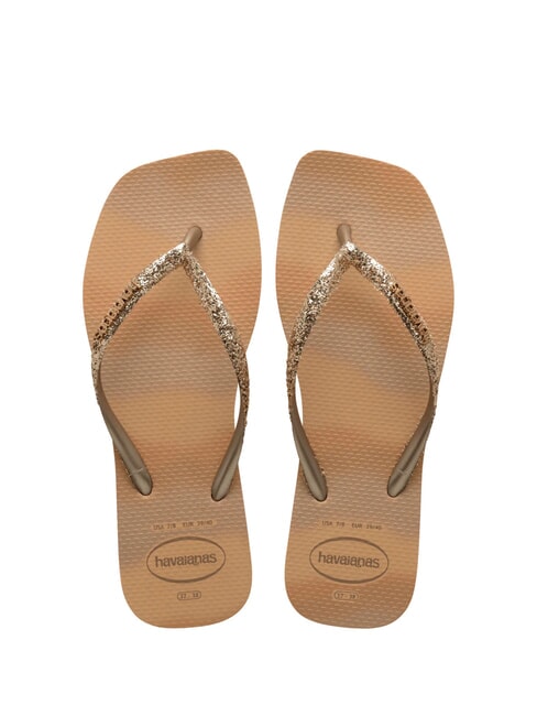 HAVAIANAS STYLESLIM SQUARE GLITTER Quadratische Flip-Flops golden - Damenschuhe