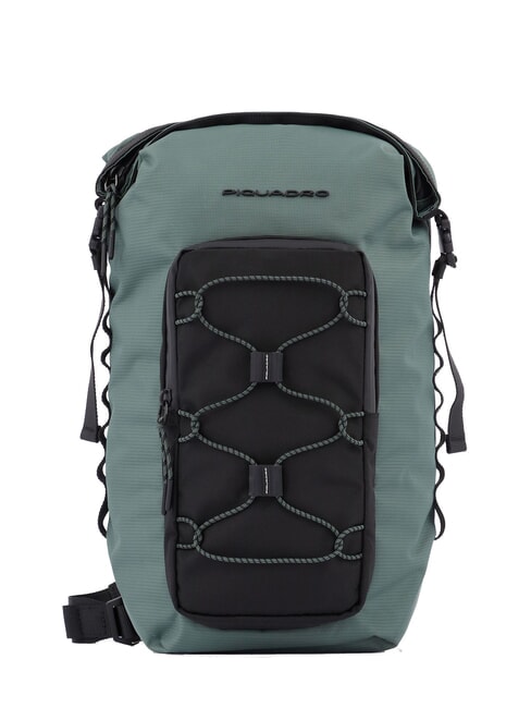 PIQUADRO MICK Ein-Schulter-Rucksack Grün Schwarz - PC-Rucksäcke