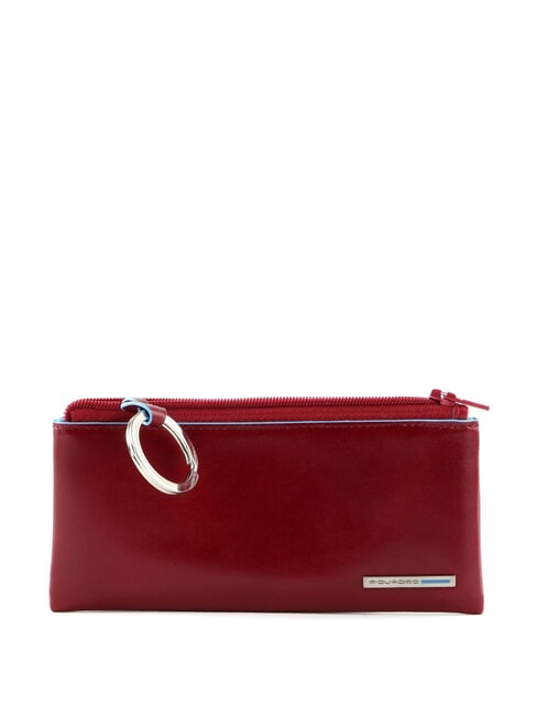 PIQUADRO Schlüsselbund BLAUES QUADRAT, aus Leder ROT - Schlüsselanhänger und Schlüsseletuis