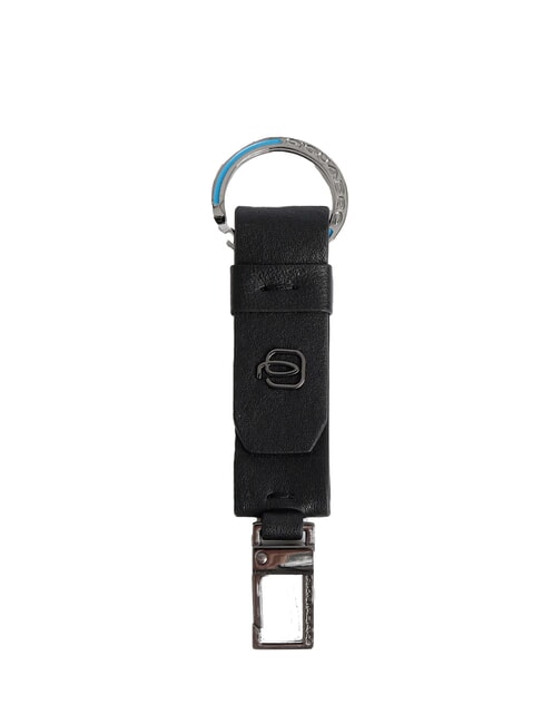 PIQUADRO BLACK SQUARE Schlüsselanhänger aus Leder mit Karabiner Schwarz - Schlüsselanhänger und Schlüsseletuis