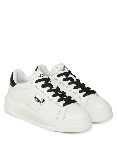 LOVE MOSCHINO ECLIPSE50 Leder-Sneakers weiß schwarz - Damenschuhe