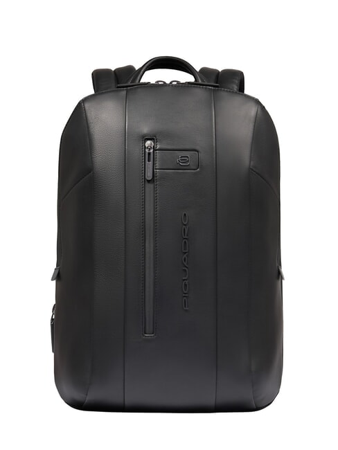 PIQUADRO URBAN 15,6" Laptop-Rucksack aus Leder Schwarz - PC-Rucksäcke