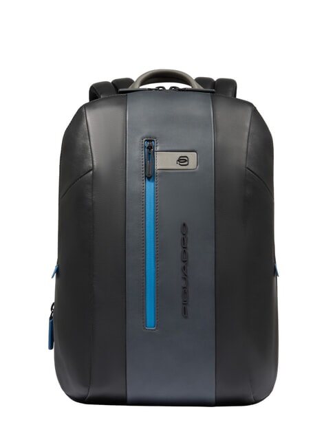 PIQUADRO URBAN 15,6" Laptop-Rucksack aus Leder schwarz grigiongr - PC-Rucksäcke