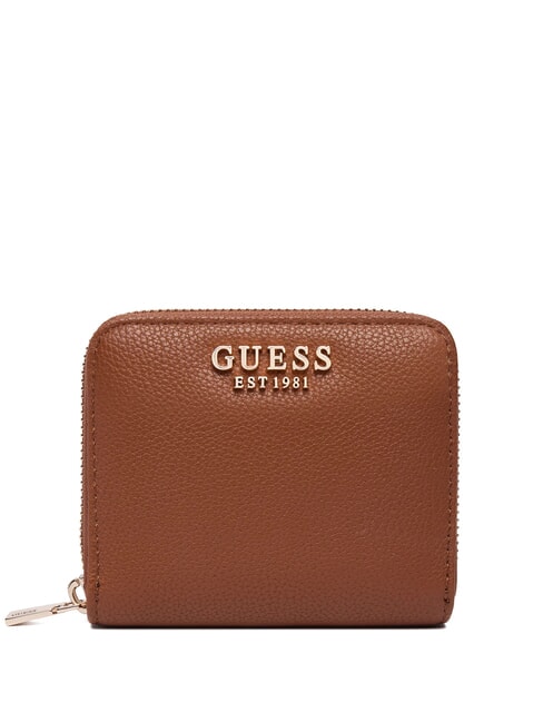 GUESS GREGORIA Kleine Geldbörse mit Rundum-Reißverschluss COGNAC - Brieftaschen Damen
