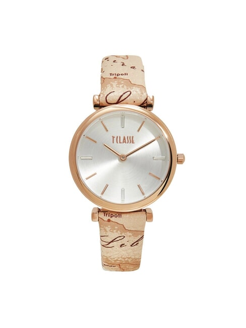 ALVIERO MARTINI PRIMA CLASSE SARDEGNA Nur-Zeit-Uhr mit Lederarmband geographisches Beige - Uhren