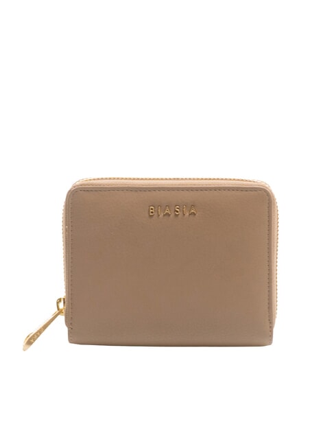 BIASIA EDA Mittelgroße Lederbrieftasche mit Rundum-Reißverschluss taupe - Brieftaschen Damen