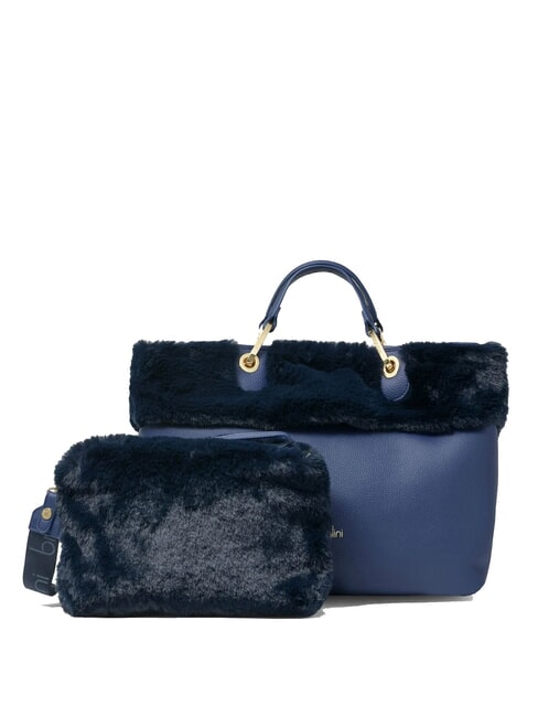 BRACCIALINI BETH FUR Handtasche mit Clutch Blau - Damentaschen