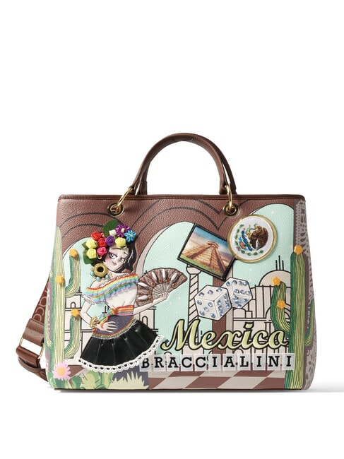 BRACCIALINI CARTOLINE MEXICO Handtasche mit Schultergurt multi - Damentaschen