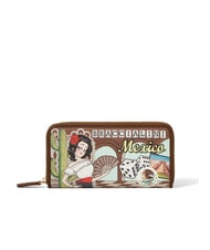 BRACCIALINI CARTOLINE MEXICO Große Geldbörse mit Rundum-Reißverschluss - Brieftaschen Damen