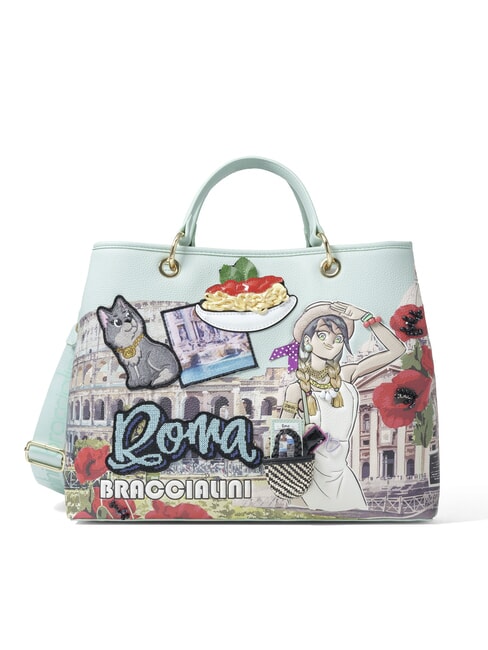 BRACCIALINI CARTOLINE ROME Handtasche mit Schultergurt multi - Damentaschen