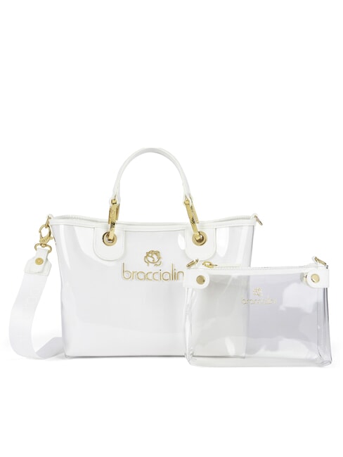BRACCIALINI BETH JELLY Kleine glänzende Handtasche mit Beutel Weiß - Damentaschen