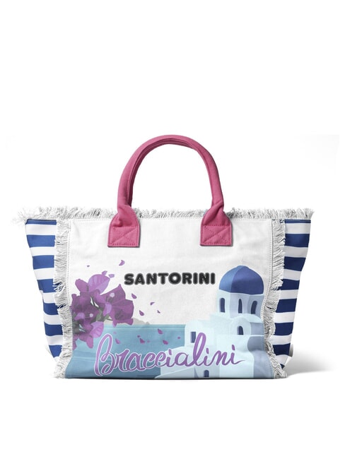 BRACCIALINI SUMMER Canvas-Tragetasche mit Aufdruck Santorin - Damentaschen