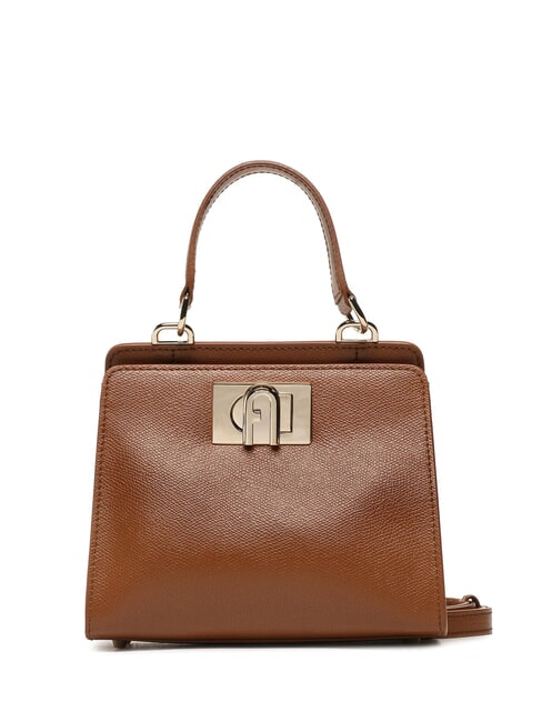 FURLA 1927 Minitasche aus Leder mit Ares-Print Cognac - Damentaschen