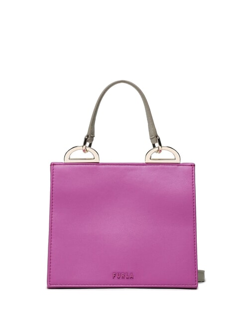 FURLA LINEA FUTURA Mini-Ledertasche mit Schultergurt violett+Marshmallow+Greige+Marmor c - Damentaschen