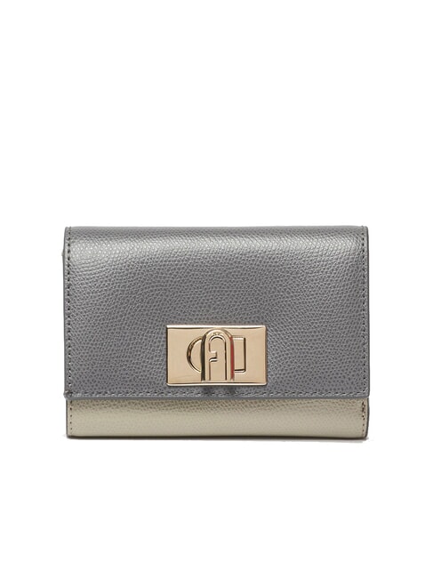 FURLA 1927 Kompakte Brieftasche aus Ares-Leder Erde+Marmor C+Perle und Int. - Brieftaschen Damen