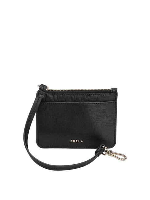 FURLA BABYLON Kartenetui aus Leder mit Schlüsselring Schwarz - Brieftaschen Damen