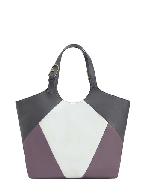 FURLA FLOW Bedruckte Umhängetasche aus Leder Marshmallow+Aura+Erde - Damentaschen