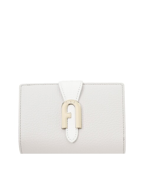 FURLA SOFIA GRAINY Mittelgroße Brieftasche aus Kalbsleder Perle und + Marmor c + Talk h - Brieftaschen Damen