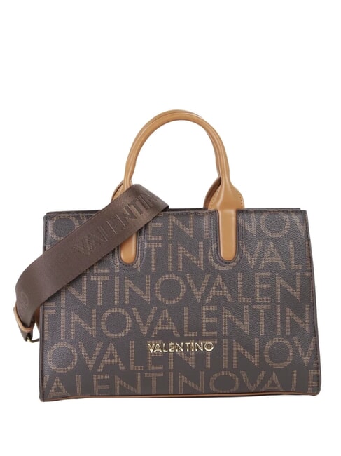 MARIO VALENTINO REGINA RE Handtasche mit Allover-Logo und Schultergurt dunkel/natur - Damentaschen