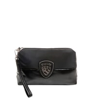 BLAUER PADDED NYLON Weiche Clutch mit Strass-Logo - Damentaschen